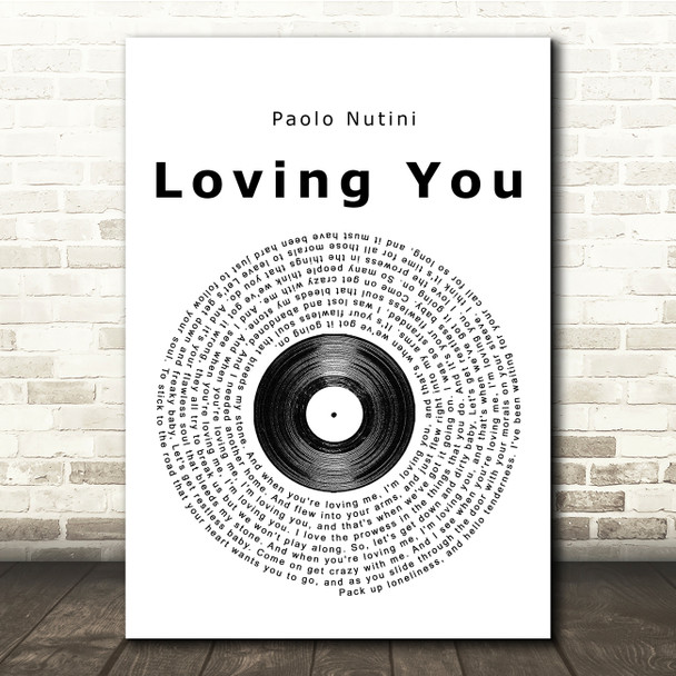 Paolo Nutini Loving You Vinyl Record Song Lyric Print