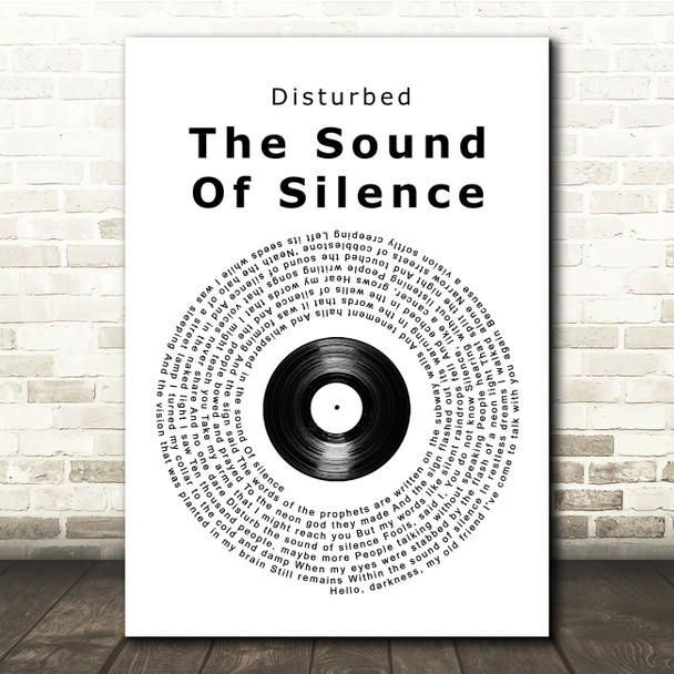 Simon & Garfunkel The Sound Of Silence Vinyl Record Song Lyric Print
