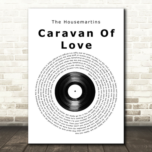 The Housemartins Caravan Of Love Vinyl Record Song Lyric Print