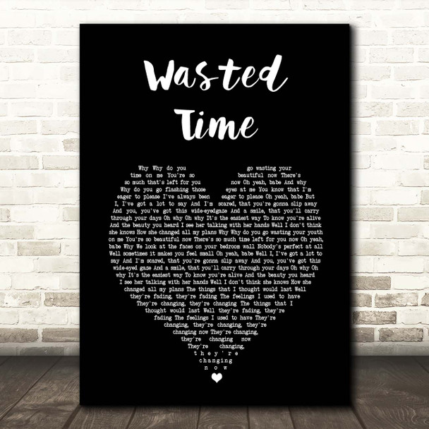 Vance Joy Wasted Time Black Heart Song Lyric Print
