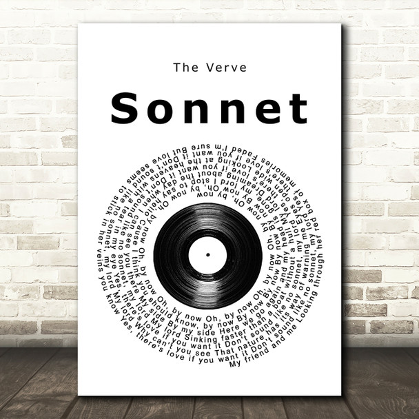 The Verve Sonnet Vinyl Record Song Lyric Print