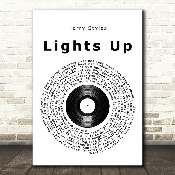 Harry Styles Lights Up Vinyl Record Song Lyric Music Art Print