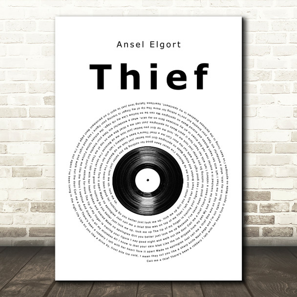 Ansel Elgort Thief Vinyl Record Song Lyric Music Art Print