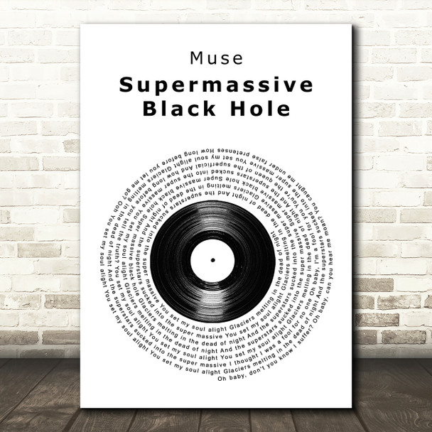 Muse Supermassive Black Hole Vinyl Record Song Lyric Music Art Print