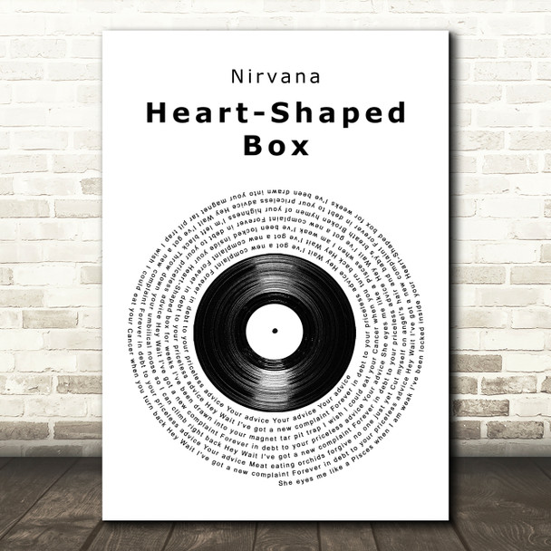 Nirvana Heart-Shaped Box Vinyl Record Song Lyric Music Art Print