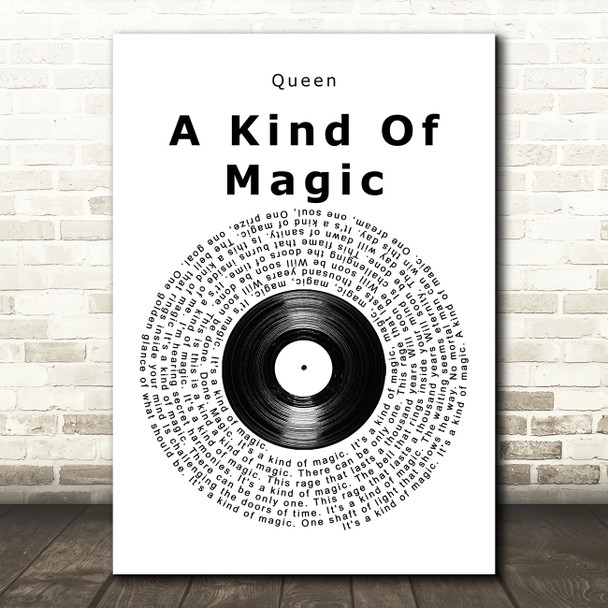 Queen A Kind Of Magic Vinyl Record Song Lyric Music Art Print
