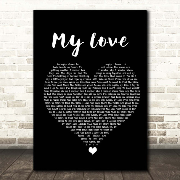 Westlife My Love Black Heart Song Lyric Print