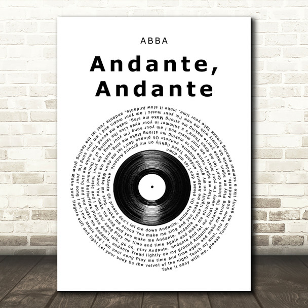 ABBA Andante, Andante Vinyl Record Song Lyric Music Art Print