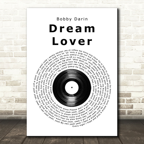 Bobby Darin Dream Lover Vinyl Record Song Lyric Music Art Print