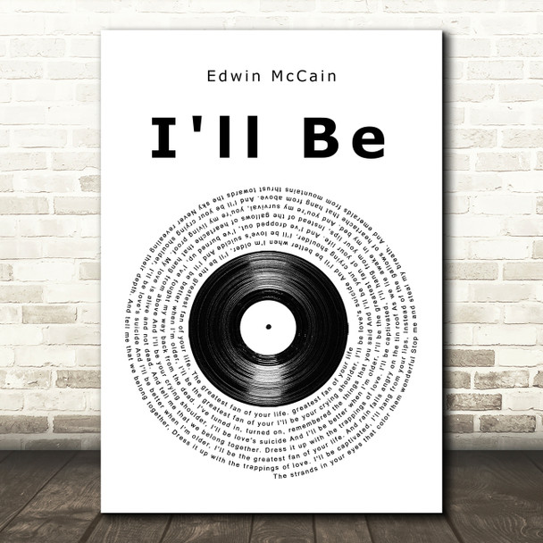 Edwin McCain I'll Be Vinyl Record Song Lyric Music Art Print
