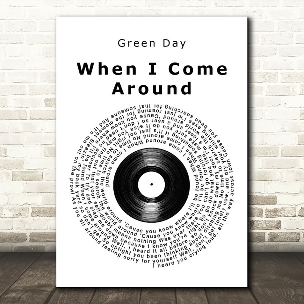 Green Day When I Come Around Vinyl Record Song Lyric Music Art Print