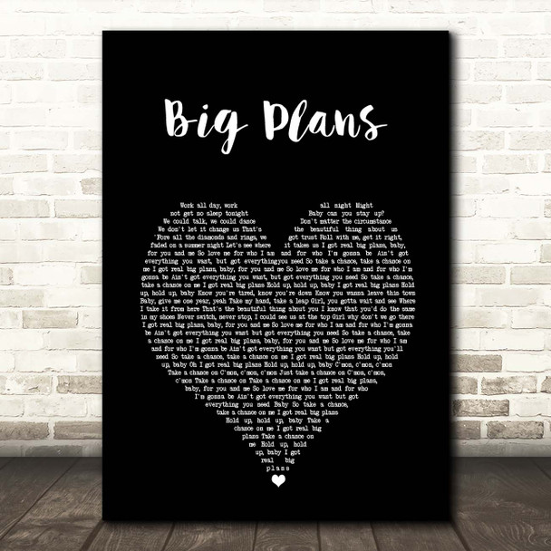 Why Don't We BIG PLANS Black Heart Song Lyric Print