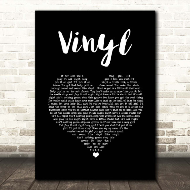 William Michael Morgan Vinyl Black Heart Song Lyric Print