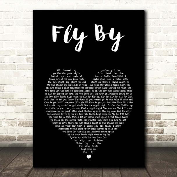 Blue Fly By Black Heart Song Lyric Print