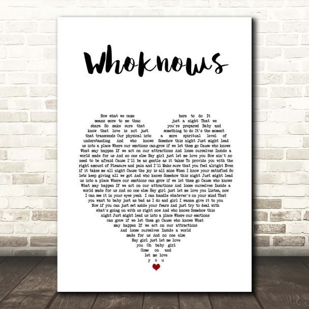 Musiq Soulchild Whoknows White Heart Song Lyric Print