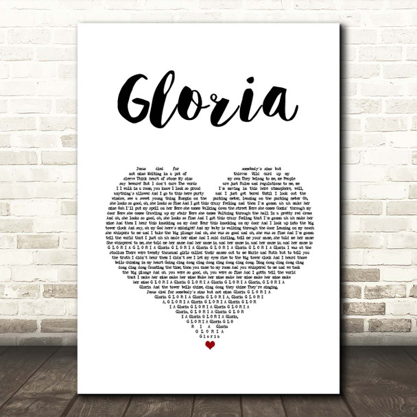 Patti Smith Gloria White Heart Song Lyric Print