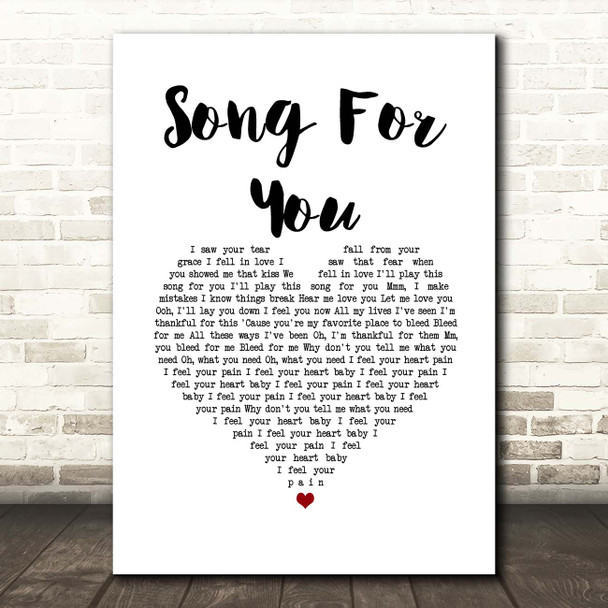 Rhye Song For You White Heart Song Lyric Print
