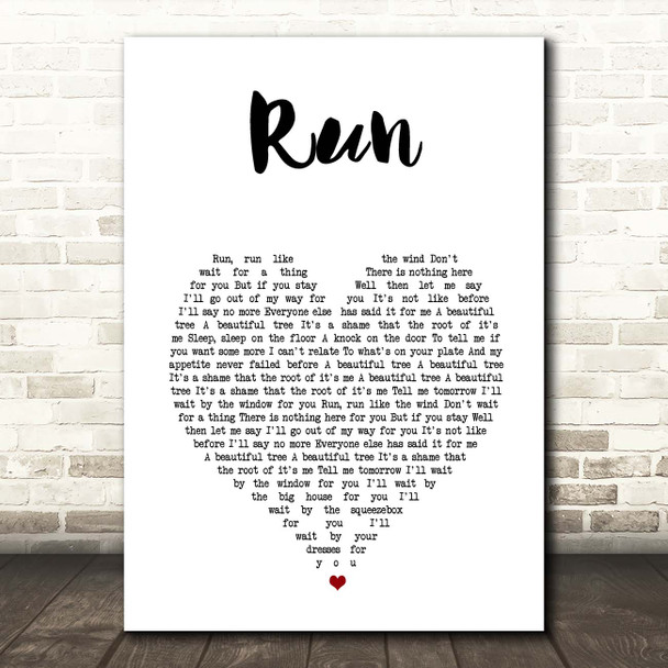 Stephen Fretwell Run White Heart Song Lyric Print
