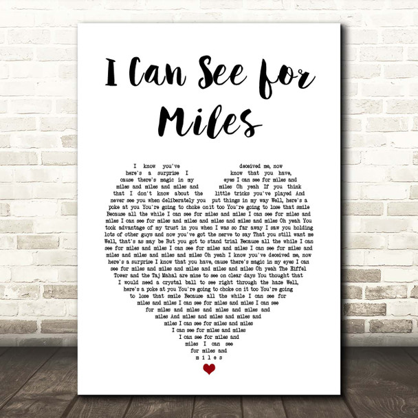 The Who I Can See for Miles White Heart Song Lyric Print