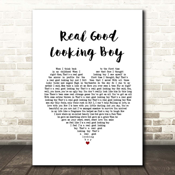 The Who Real Good Looking Boy White Heart Song Lyric Print