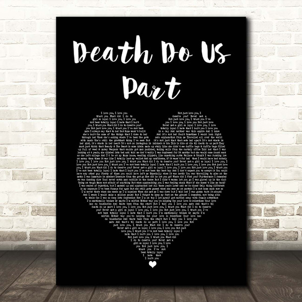 Bugzy Malone Death Do Us Part Black Heart Song Lyric Print