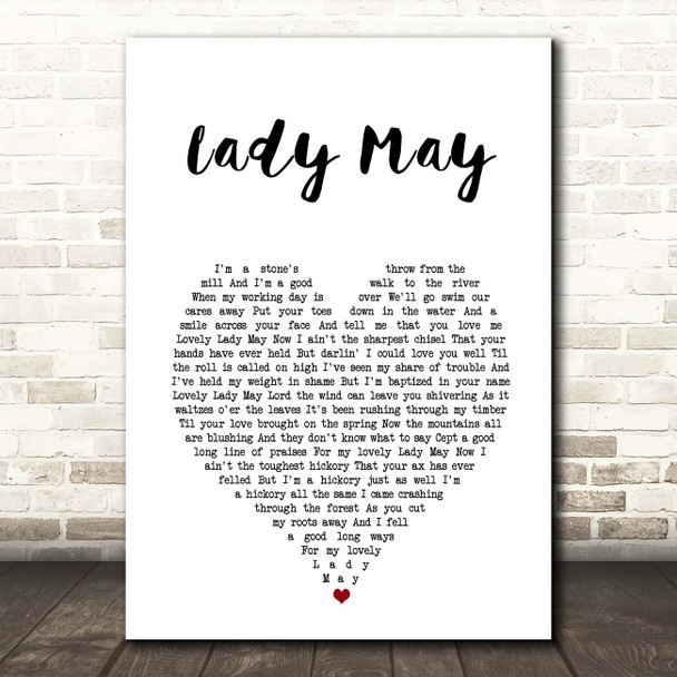 Tyler Childers Lady May White Heart Song Lyric Print
