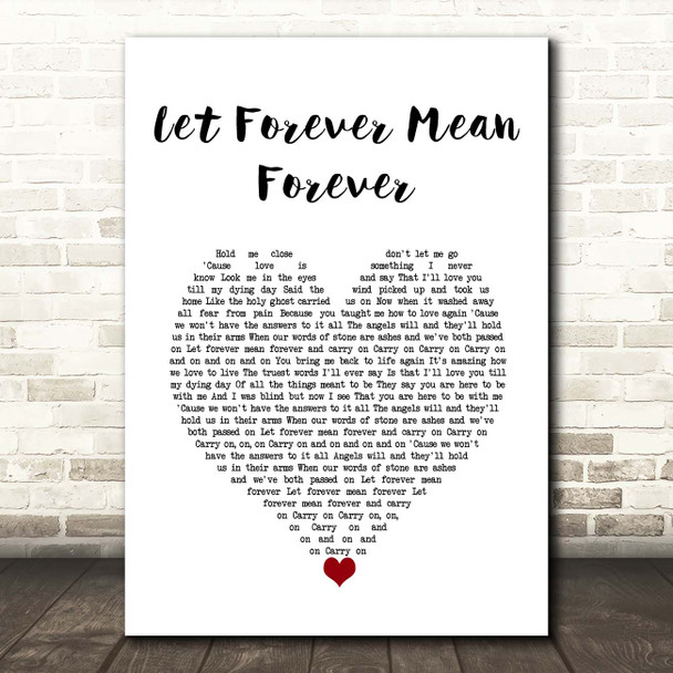 Blue October Let Forever Mean Forever White Heart Song Lyric Print
