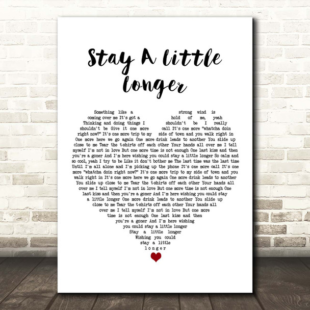 Brothers Osborne Stay A Little Longer White Heart Song Lyric Print