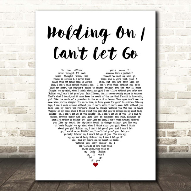 Calvin Richardson Holding On Can't Let Go White Heart Song Lyric Print