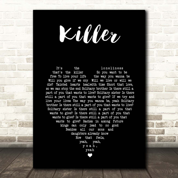 Adamski & Seal Killer Black Heart Song Lyric Print