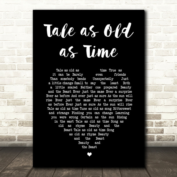 Celine Dion, Peabo Bryson Beauty & The Beast Black Heart Song Lyric Print