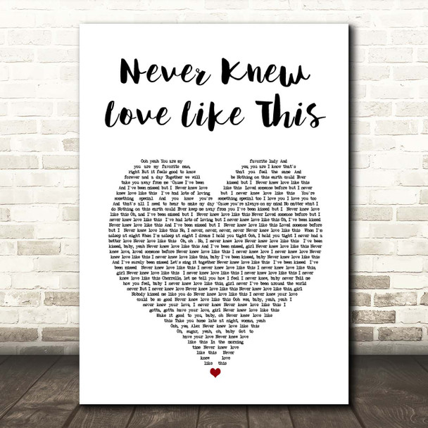 Alexander ONeal Never Knew Love Like This White Heart Song Lyric Print