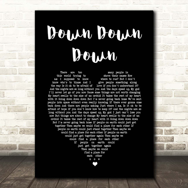 Charlie Simpson Down Down Down Black Heart Song Lyric Print