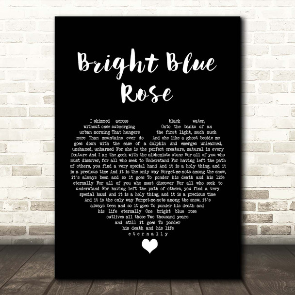 Christy Moore Bright Blue Rose Black Heart Song Lyric Print