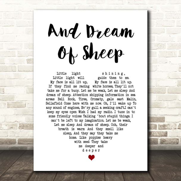 Kate Bush And Dream Of Sheep White Heart Song Lyric Print