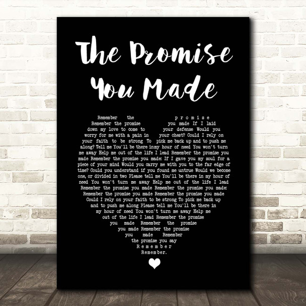 Cock Robin The Promise You Made Black Heart Song Lyric Print