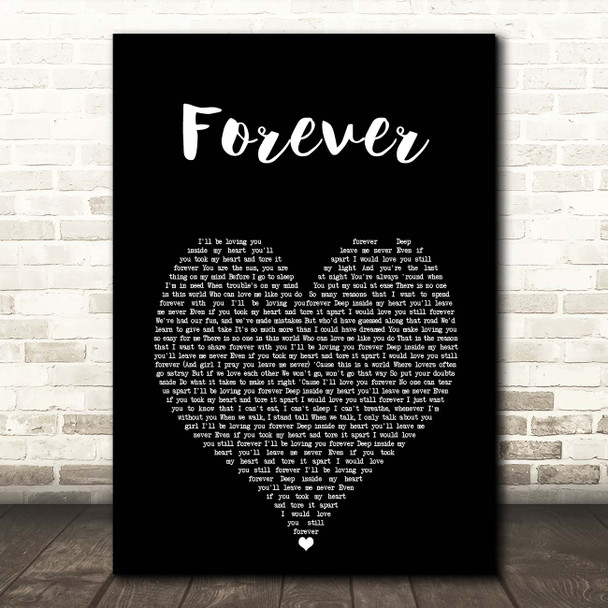 Damage Forever Black Heart Song Lyric Print