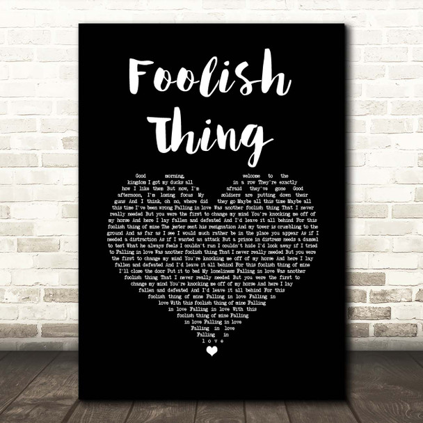 Darren Criss Foolish Thing Black Heart Song Lyric Print