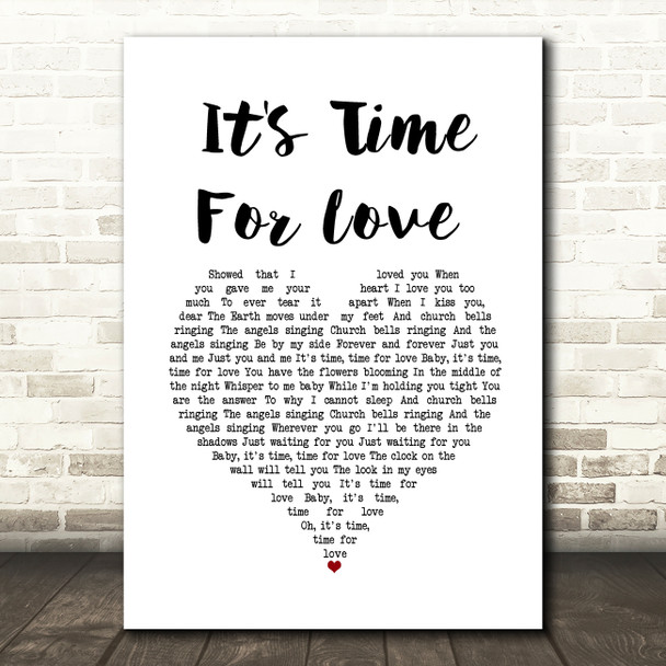 The Chi-Lites It's Time For Love White Heart Song Lyric Wall Art Print