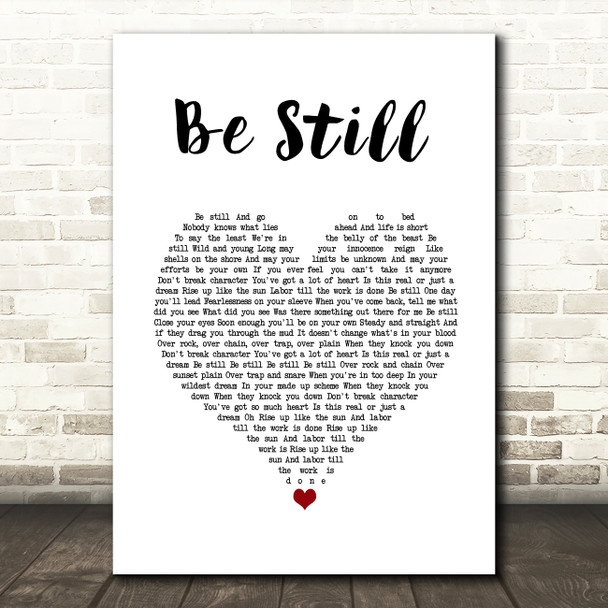 The Killers Be Still White Heart Song Lyric Wall Art Print