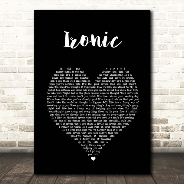 Alanis Morissette Ironic Black Heart Song Lyric Print