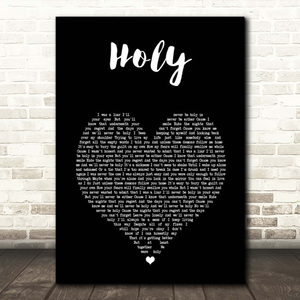 Deaf Havana Holy Black Heart Song Lyric Print