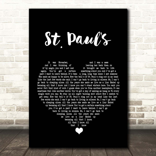 Deaf Havana St. Paul's Black Heart Song Lyric Print
