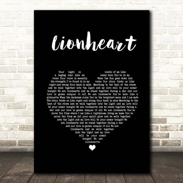 Demi Lovato Lionheart Black Heart Song Lyric Print