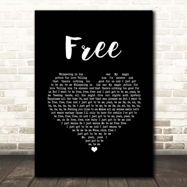Deniece Williams Free Black Heart Song Lyric Print
