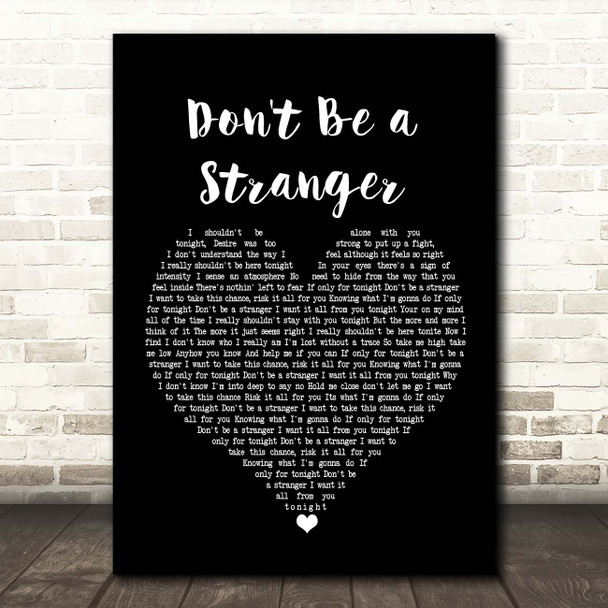 Dina Carroll Don't Be a Stranger Black Heart Song Lyric Print