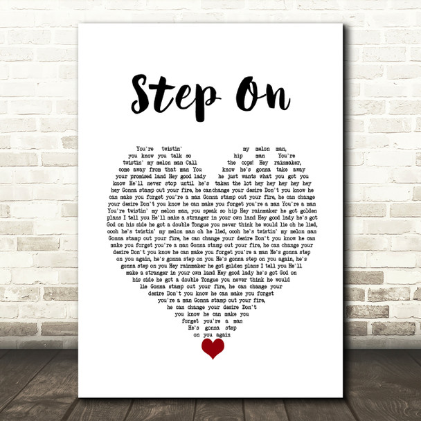 Happy Mondays Step On White Heart Song Lyric Wall Art Print