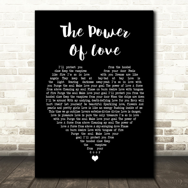 Frankie Goes To Hollywood The Power Of Love Black Heart Song Lyric Quote Print  - SLPTBKH2121