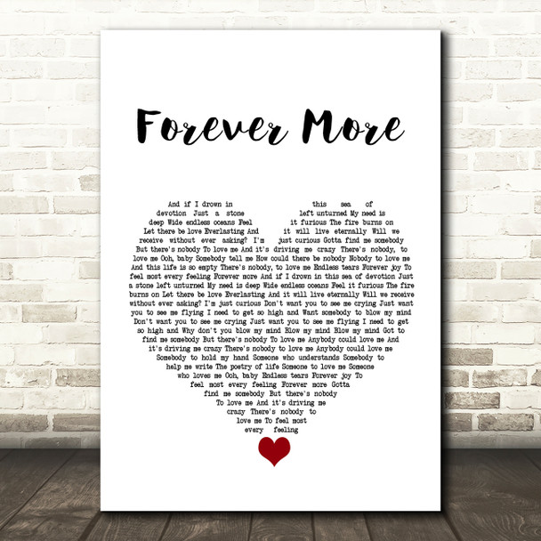 Moloko Forever More White Heart Song Lyric Wall Art Print
