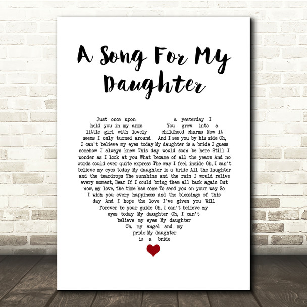 A Song For My Daughter Ray Allaire White Heart Song Lyric Quote Music Print